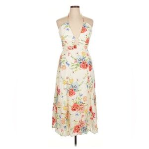 Yummi Kim Ivory Corset Floral Halter Midi Dress Cottagecore Women’s Size XL
